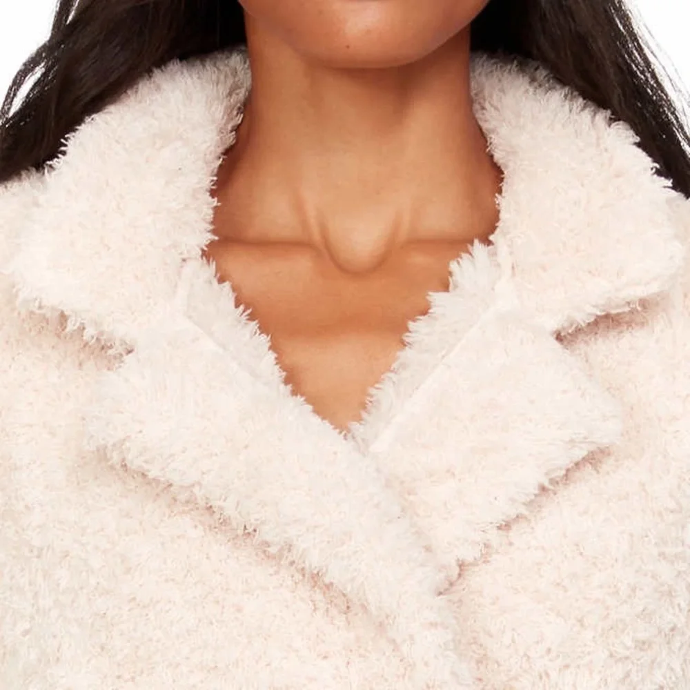 Flora Nikrooz Plush Beige Ivory Luxury Robe small / medium